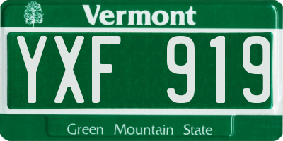 VT license plate YXF919