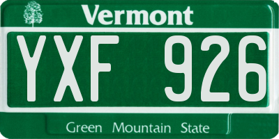 VT license plate YXF926