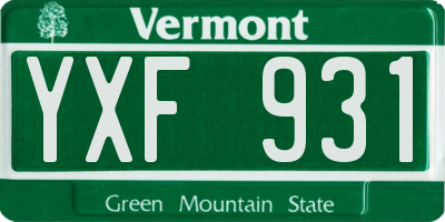 VT license plate YXF931