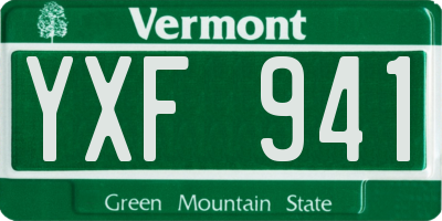 VT license plate YXF941
