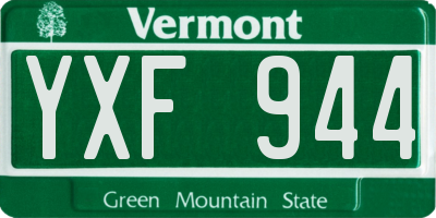 VT license plate YXF944