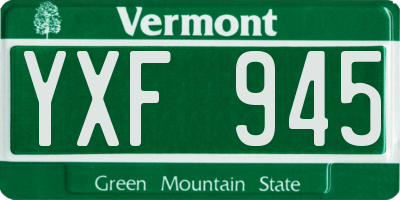 VT license plate YXF945