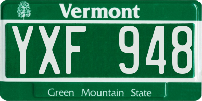 VT license plate YXF948