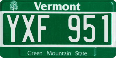 VT license plate YXF951