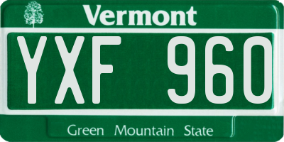 VT license plate YXF960