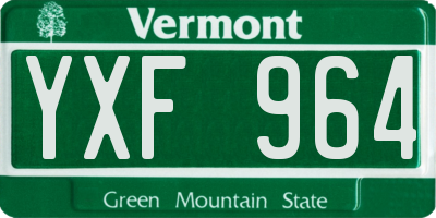 VT license plate YXF964