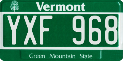 VT license plate YXF968