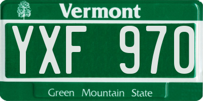 VT license plate YXF970