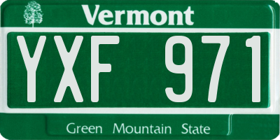 VT license plate YXF971
