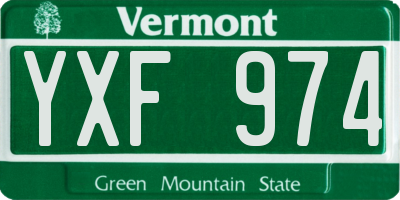 VT license plate YXF974