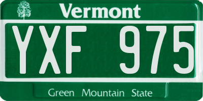 VT license plate YXF975