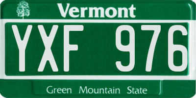 VT license plate YXF976