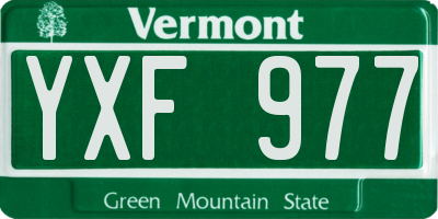 VT license plate YXF977