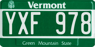 VT license plate YXF978