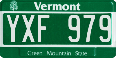 VT license plate YXF979