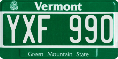 VT license plate YXF990