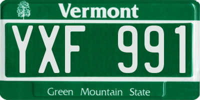 VT license plate YXF991