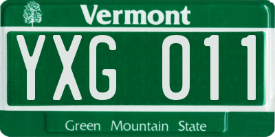 VT license plate YXG011