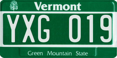 VT license plate YXG019