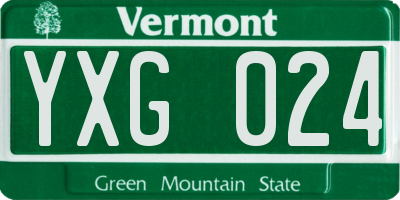 VT license plate YXG024