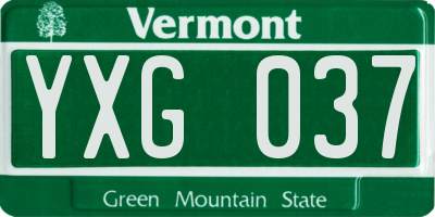 VT license plate YXG037