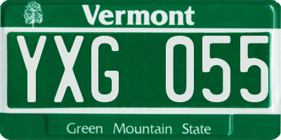 VT license plate YXG055