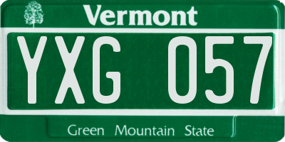 VT license plate YXG057