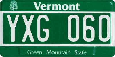VT license plate YXG060