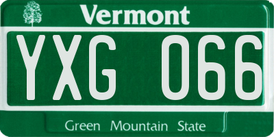 VT license plate YXG066