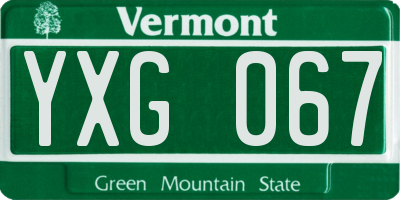 VT license plate YXG067
