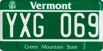 VT license plate YXG069