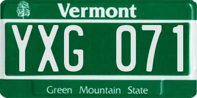 VT license plate YXG071