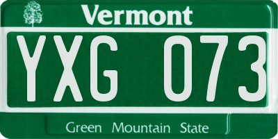 VT license plate YXG073