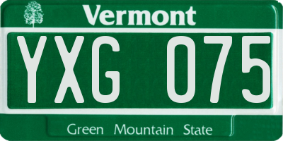 VT license plate YXG075