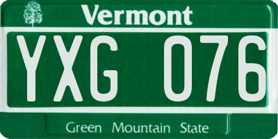 VT license plate YXG076
