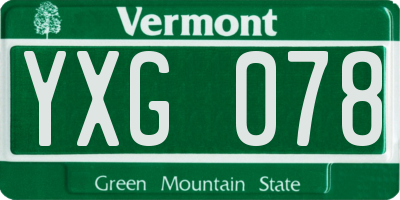 VT license plate YXG078