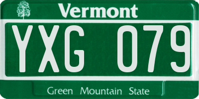 VT license plate YXG079