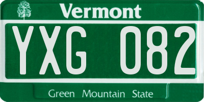 VT license plate YXG082