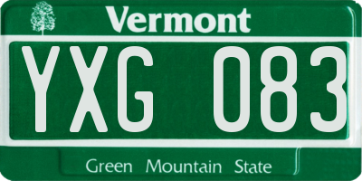 VT license plate YXG083