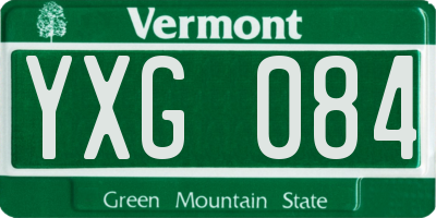 VT license plate YXG084