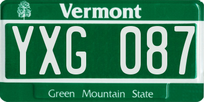 VT license plate YXG087