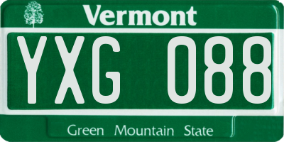 VT license plate YXG088