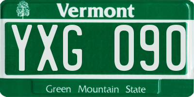 VT license plate YXG090