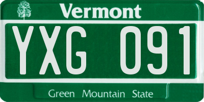 VT license plate YXG091