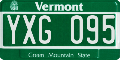 VT license plate YXG095