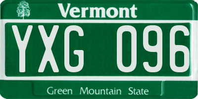 VT license plate YXG096