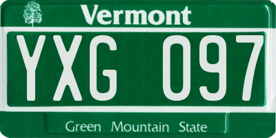 VT license plate YXG097