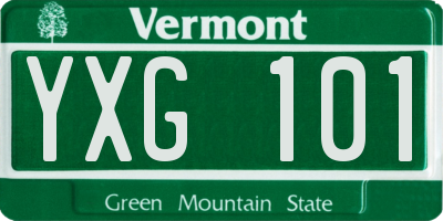VT license plate YXG101