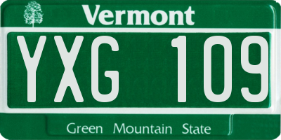 VT license plate YXG109