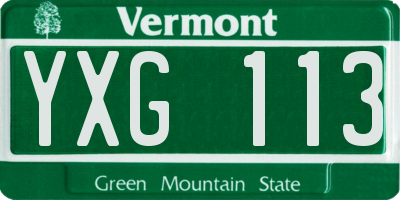 VT license plate YXG113